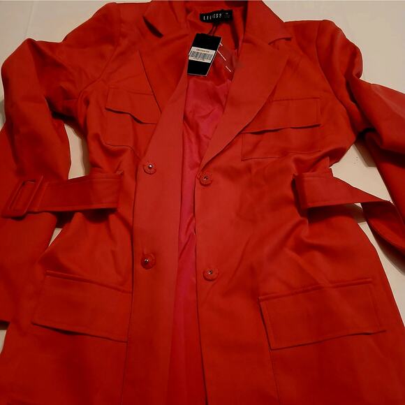 Lioness Blazer Dress Women's Size Medium Pink Belted Jacket Party Night Out Mini - Picture 13 of 13